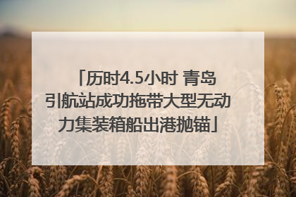 历时4.5小时 青岛引航站成功拖带大型无动力集装箱船出港抛锚