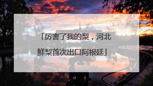 厉害了我的梨，河北鲜梨首次出口阿根廷