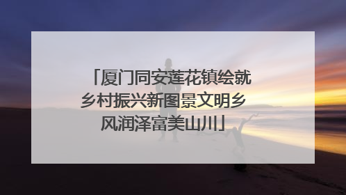 厦门同安莲花镇绘就乡村振兴新图景文明乡风润泽富美山川