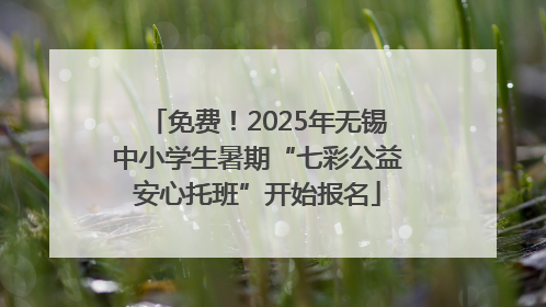 免费！2025年无锡中小学生暑期“七彩公益安心托班”开始报名