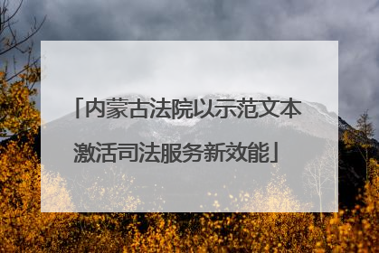 内蒙古法院以示范文本激活司法服务新效能