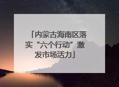 内蒙古海南区落实“六个行动”激发市场活力