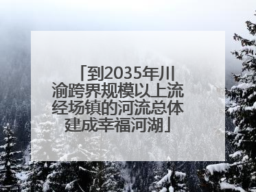 到2035年川渝跨界规模以上流经场镇的河流总体建成幸福河湖