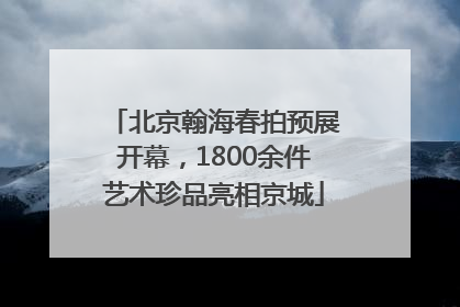 北京翰海春拍预展开幕，1800余件艺术珍品亮相京城