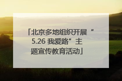 北京多地组织开展“5.26 我爱路”主题宣传教育活动