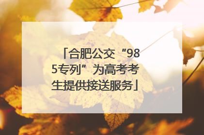 合肥公交“985专列”为高考考生提供接送服务