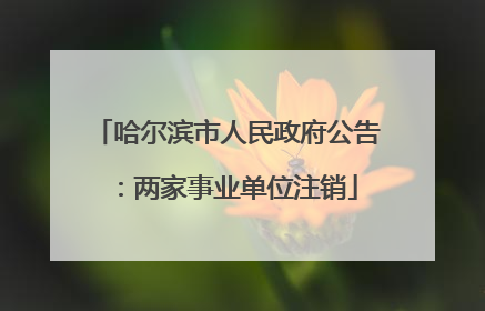 哈尔滨市人民政府公告：两家事业单位注销