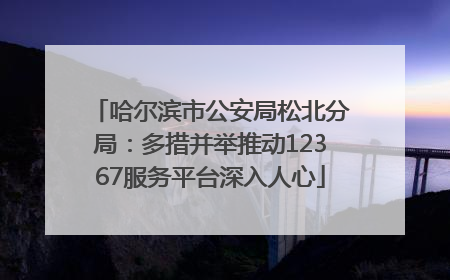 哈尔滨市公安局松北分局：多措并举推动12367服务平台深入人心