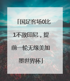 国足客场0比1不敌印尼，提前一轮无缘美加墨世界杯