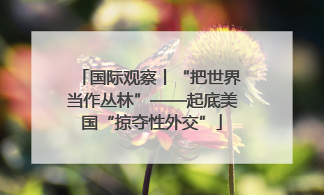 国际观察丨“把世界当作丛林”——起底美国“掠夺性外交”