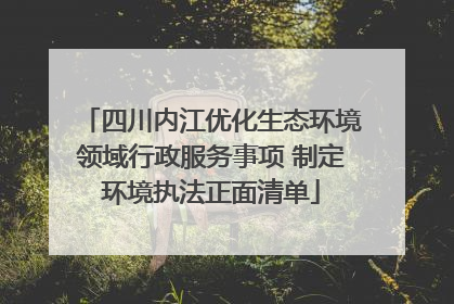 四川内江优化生态环境领域行政服务事项 制定环境执法正面清单