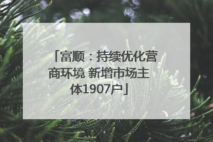 富顺：持续优化营商环境 新增市场主体1907户