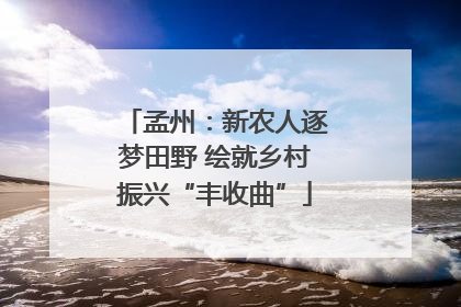孟州：新农人逐梦田野 绘就乡村振兴“丰收曲”