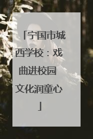 宁国市城西学校：戏曲进校园 文化润童心