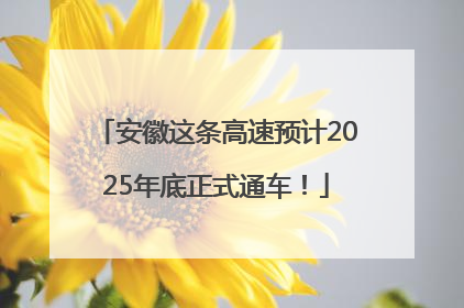 安徽这条高速预计2025年底正式通车！