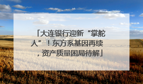 大连银行迎新“掌舵人”！东方系基因再续，资产质量困局待解