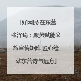 好网民·在东营｜张泽琦：聚势赋能文旅宣传矩阵 匠心绘就东营诗与远方