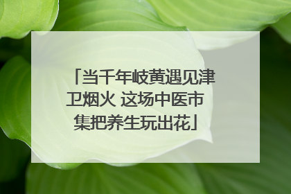 当千年岐黄遇见津卫烟火 这场中医市集把养生玩出花