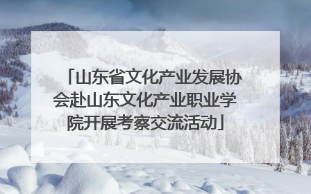 山东省文化产业发展协会赴山东文化产业职业学院开展考察交流活动