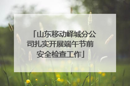 山东移动峄城分公司扎实开展端午节前安全检查工作
