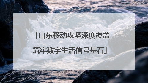 山东移动攻坚深度覆盖 筑牢数字生活信号基石