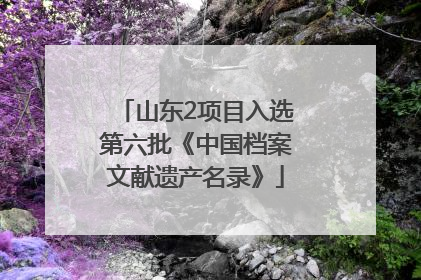 山东2项目入选第六批《中国档案文献遗产名录》