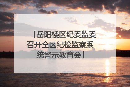 岳阳楼区纪委监委召开全区纪检监察系统警示教育会