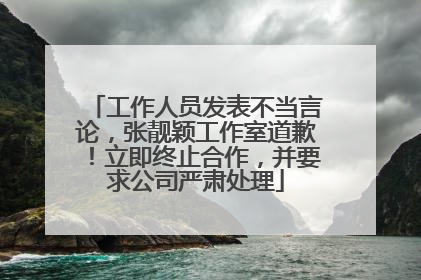 工作人员发表不当言论，张靓颖工作室道歉！立即终止合作，并要求公司严肃处理