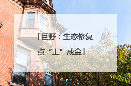 巨野：生态修复点“土”成金