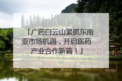 广药白云山紧抓东南亚市场机遇，开启医药产业合作新篇！