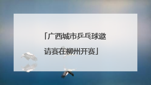 广西城市乒乓球邀请赛在柳州开赛