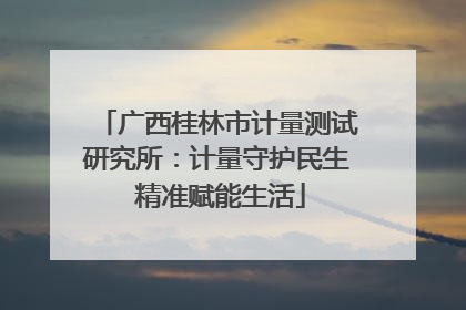 广西桂林市计量测试研究所：计量守护民生 精准赋能生活