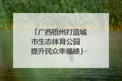 广西梧州打造城市生态体育公园 提升民众幸福感