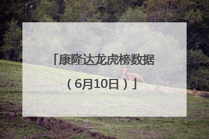 康隆达龙虎榜数据（6月10日）