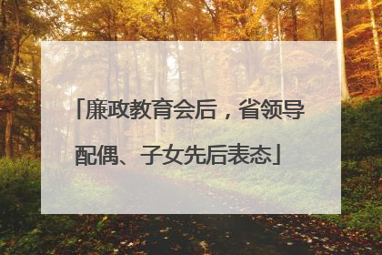 廉政教育会后，省领导配偶、子女先后表态
