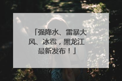 强降水、雷暴大风、冰雹，黑龙江最新发布！