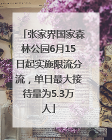 张家界国家森林公园6月15日起实施限流分流，单日最大接待量为5.3万人
