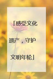感受文化遗产，守护文明年轮