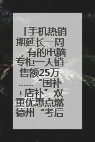 手机热销期延长一周，有的电脑专柜一天销售额25万……“国补+店补”双重优惠点燃德州“考后经济”