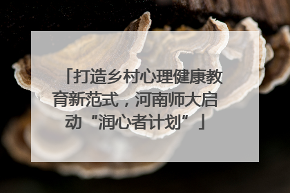 打造乡村心理健康教育新范式，河南师大启动“润心者计划”