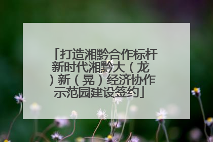 打造湘黔合作标杆 新时代湘黔大（龙）新（晃）经济协作示范园建设签约