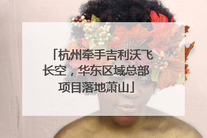 杭州牵手吉利沃飞长空，华东区域总部项目落地萧山