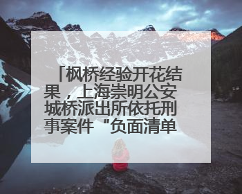 枫桥经验开花结果，上海崇明公安城桥派出所依托刑事案件“负面清单”强化派出所“主防”