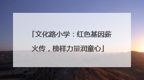 文化路小学：红色基因薪火传，榜样力量润童心