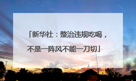 新华社：整治违规吃喝，不是一阵风不能一刀切