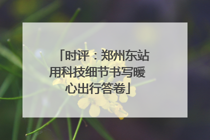 时评：郑州东站用科技细节书写暖心出行答卷