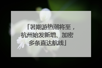 暑期游热潮将至，杭州始发新增、加密多条直达航线