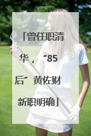 曾任职清华，“85后”黄佐财新职明确
