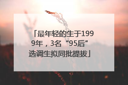 最年轻的生于1999年，3名“95后”选调生拟同批提拔
