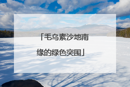 毛乌素沙地南缘的绿色突围